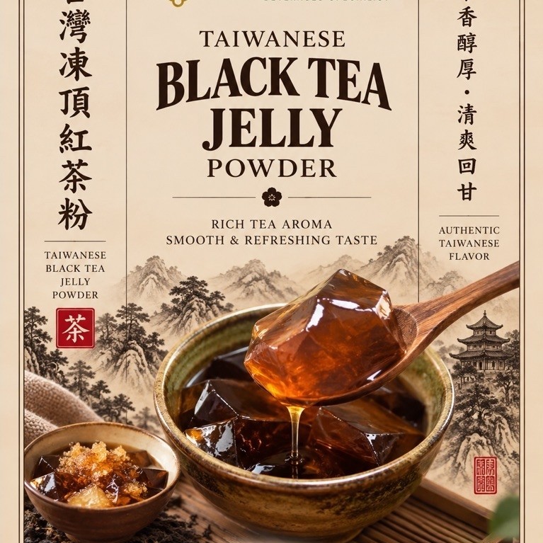 Taiwanese Black osmanthus Tea Jelly Powder | Bubuk Tea Jelly dan bunga osmanthus Import Taiwan
