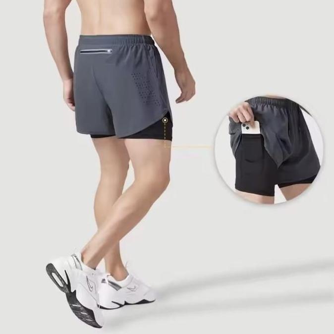 DK22 Celana Pendek Olahraga Lari Pria Gym Training Legging Sport Pria