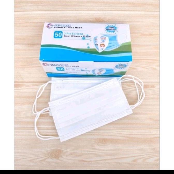 Luna- Masker Medis Jsp Surgical Mask Jsp Masker Earloop Jsp Emboss Jsp Mask Izin Kemenkes  1 Box Isi
