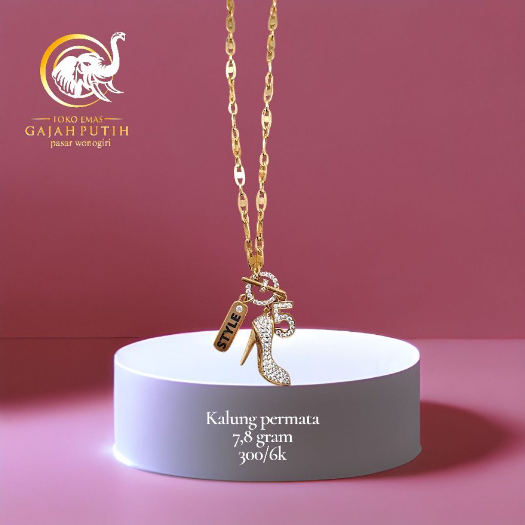 Kalung emas permata 7.8 gram