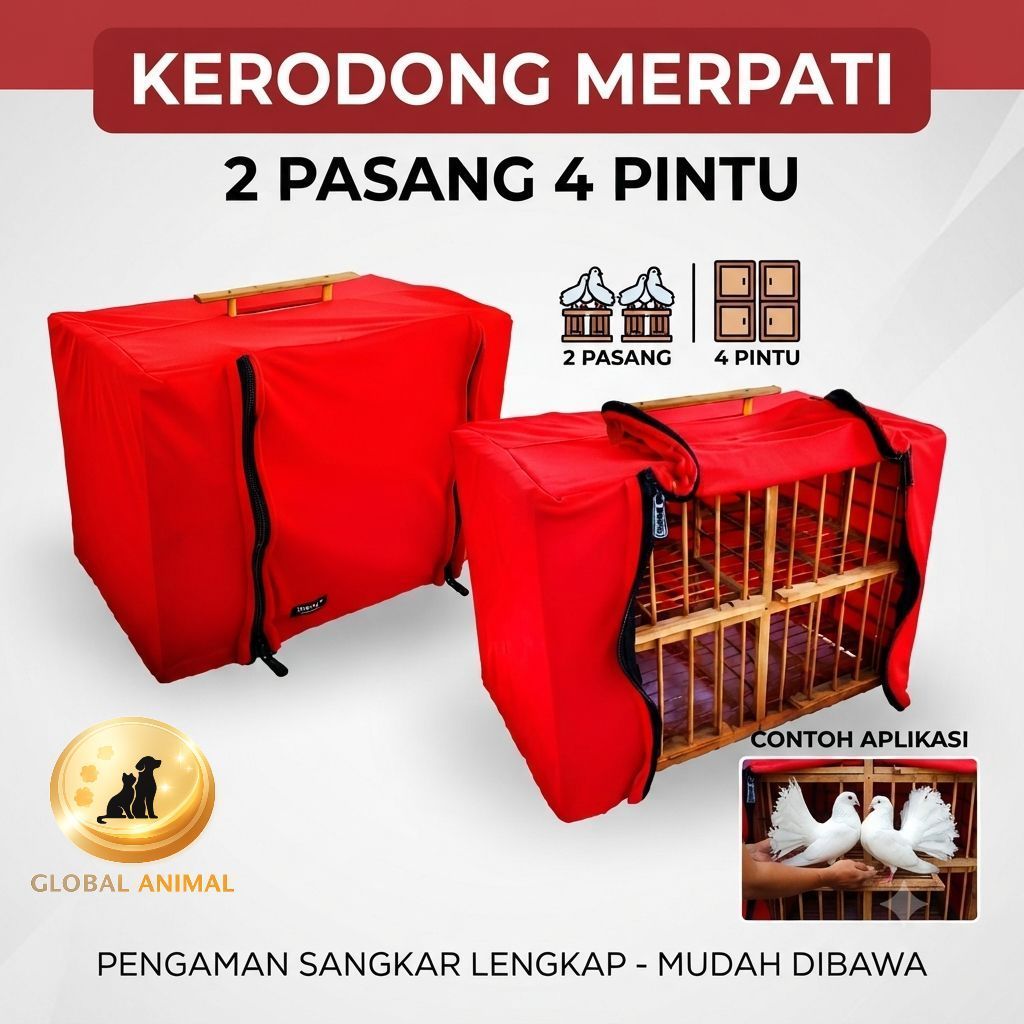 KRODONG SANGKAR BURUNG MERPATI 2 PETAK 4 PINTU kerodong merpati kudung krodong dongdang 2 pasang 4 p