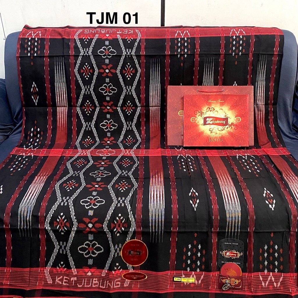 SARUNG KETJUBUNG RETRO GOLD MESRES MOTIF TIMBUL JENTIK MANIS(TJM) & TIMBUL PANCINGAN IKAT (TPI)