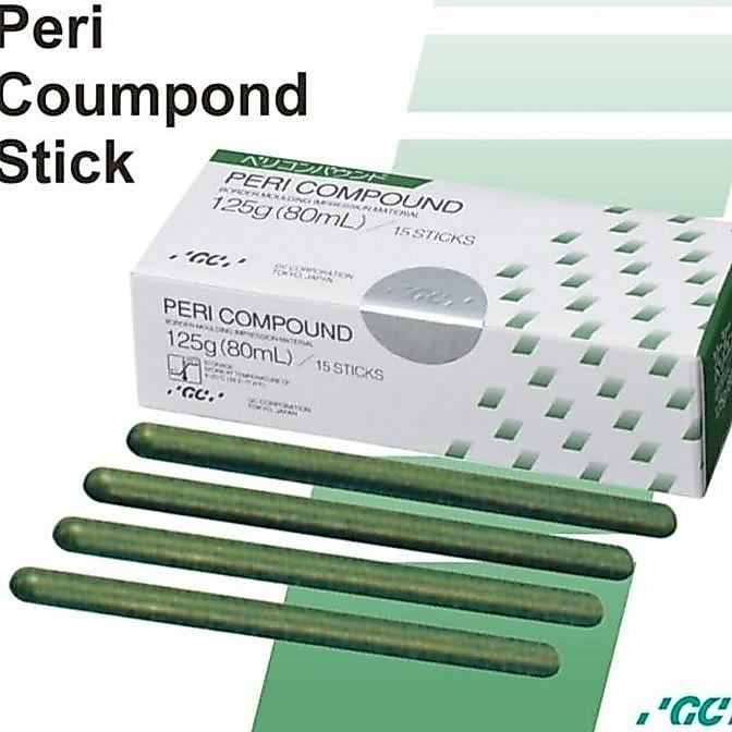 GC Peri Compound Green Stick Satuan Dental Wax Hijau untuk Cetakan Border Molding Gigi Tiruan ED 203