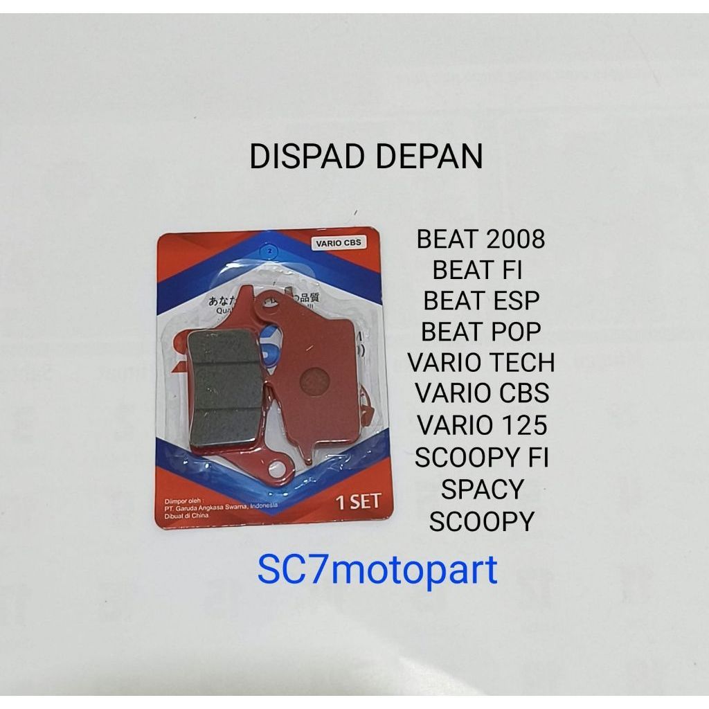 DISPAD KAMPAS REM DEPAN SS BEAT 08 FI ESP POP VARIO ESP TECH CBS 125 SPACY SCOOPY SS