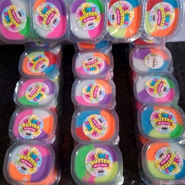 Slime Butter Rainbow 25ml Cup Kotak Isi 10pcs | Slime Anak