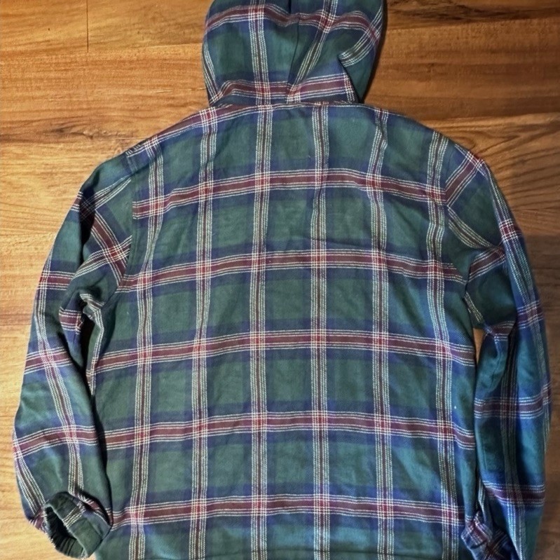 STUSSY HOODED PLAID PONCHO GREEN (WORN),Hoodie Stussy