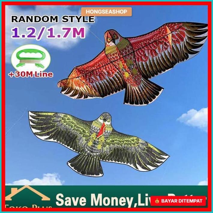 1.2/1.7 M LAYANGAN ELANG Jumbo mainan layang layang Anak ke layangan layanglayang naga Layangan moti
