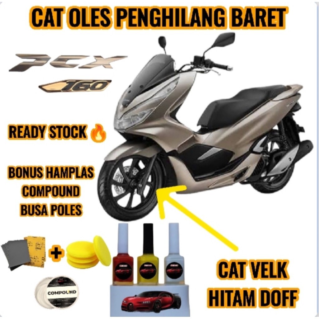 CAT OLES VELK VELG HITAM DOFF PENGHILANG BARET MOTOR HONDA PCX 160 NEW