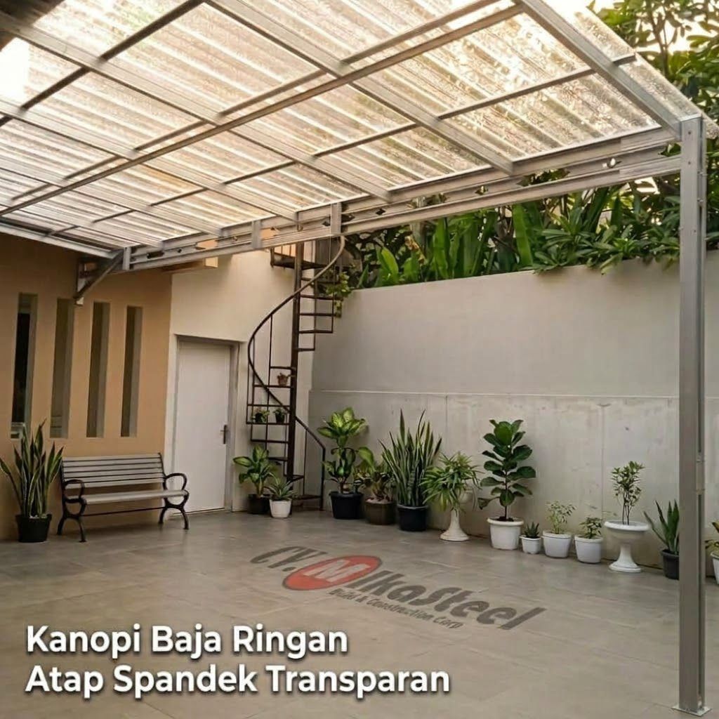 Kanopi Baja Ringan Atap Spandek Transparant