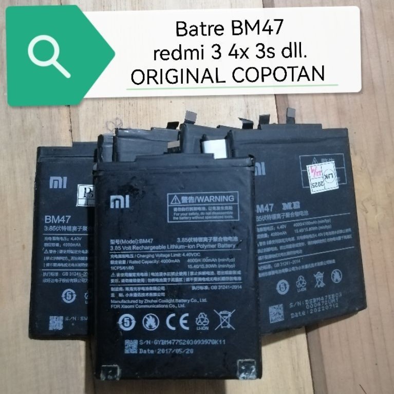 Baterai BM47 Xiaomi Redmi 3 4X 3S original copotan