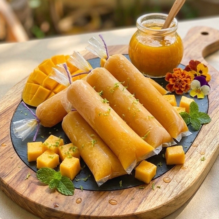 es mambo mangga 100% gula asli dan buah asli