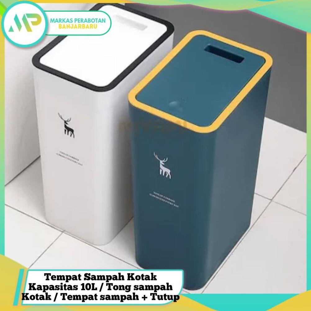 Tempat Sampah Kotak Kapasitas 10L / Tong sampah Kotak / Tempat sampah + Tutup