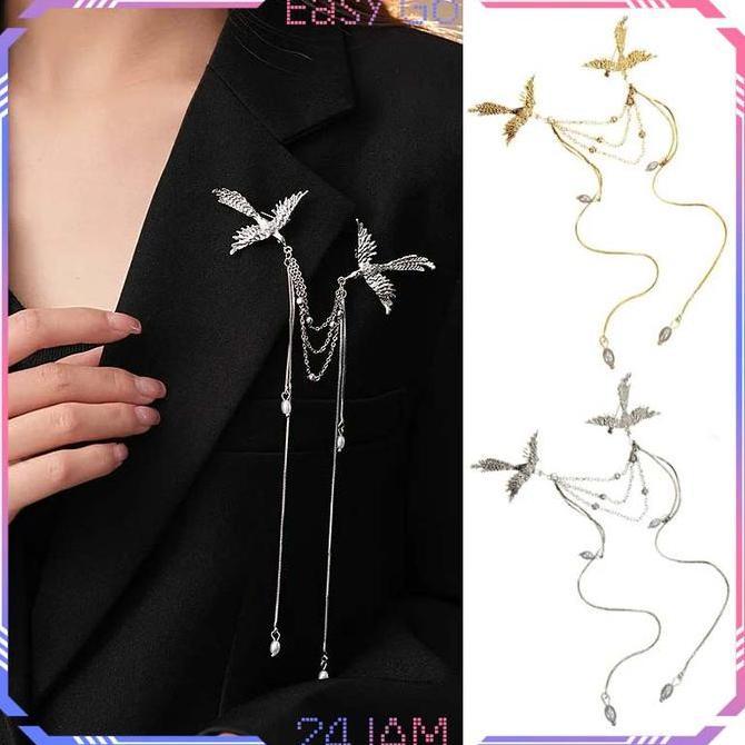 IFYYOU Bros Rantai Wanita Pin Bros Rantai Phoenix Bros Pin Rantai Jas Lapel Pin Rantai Bros Kerah Ke