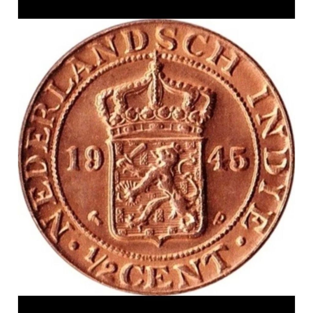 KOIN KUNO 1/2 SEN HINDIA BELANDA TAHUN 1945