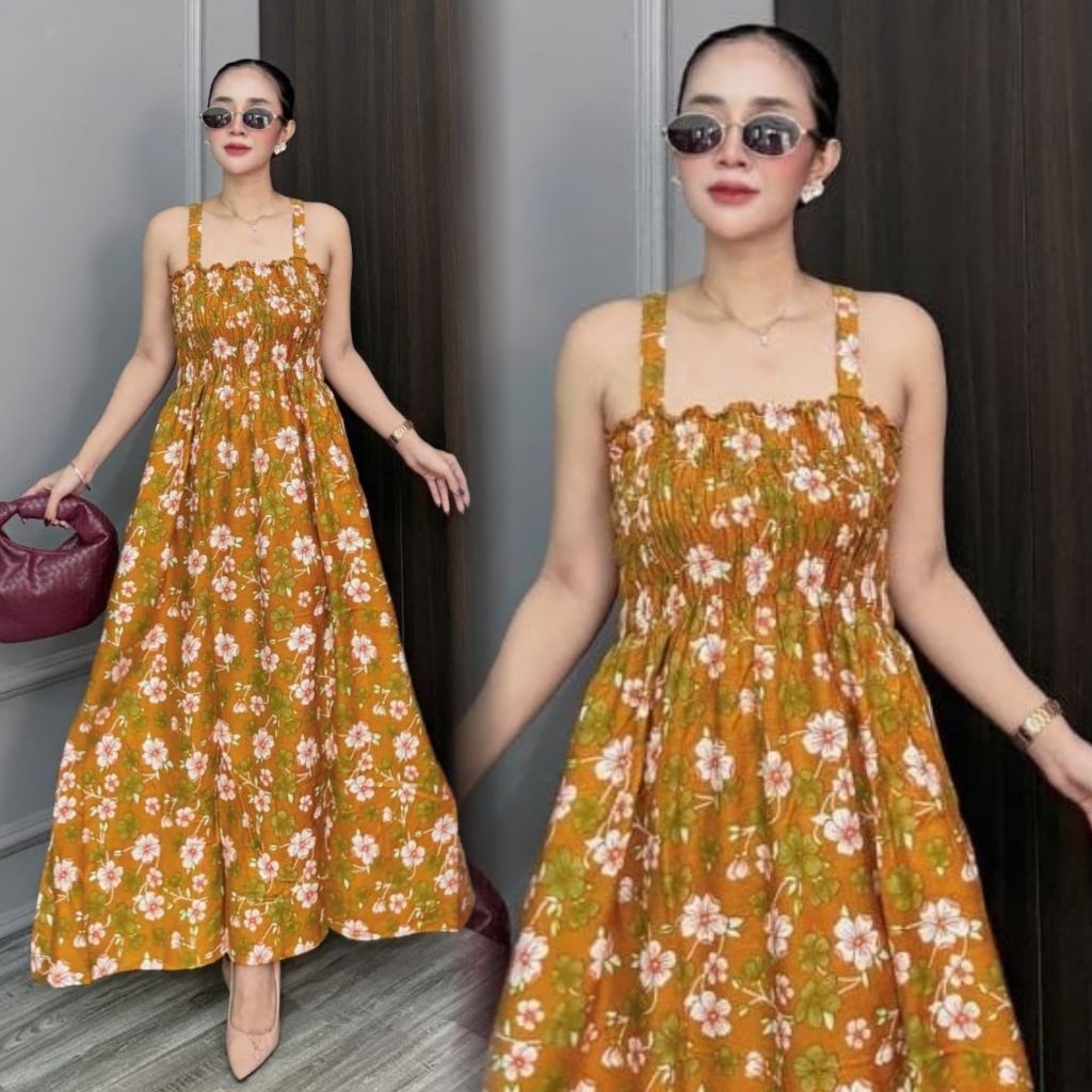DASTER YUKENSI SMOK SMOKE TANPA LENGAN  CRINKLE LD 110  TERBARU / DASTER SMOK RAYON POLOS POLKA / DA