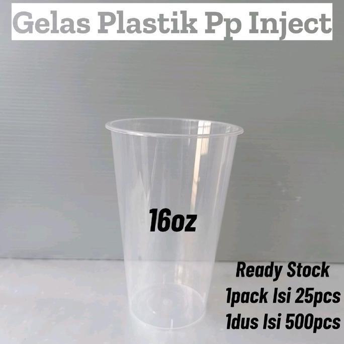 Pilihan - Cup Pp Injection 12Oz 14Oz 16Oz Dan 24Oz Gelas Plastik Boba Tanpa Tutup-25Pcs
