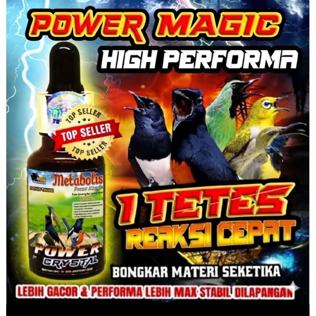 Metabolis Power Crystal Omega Plus 20 ml Vitamin Gacor Murai Kacer Kenari Pengeras Suara Mengkristal