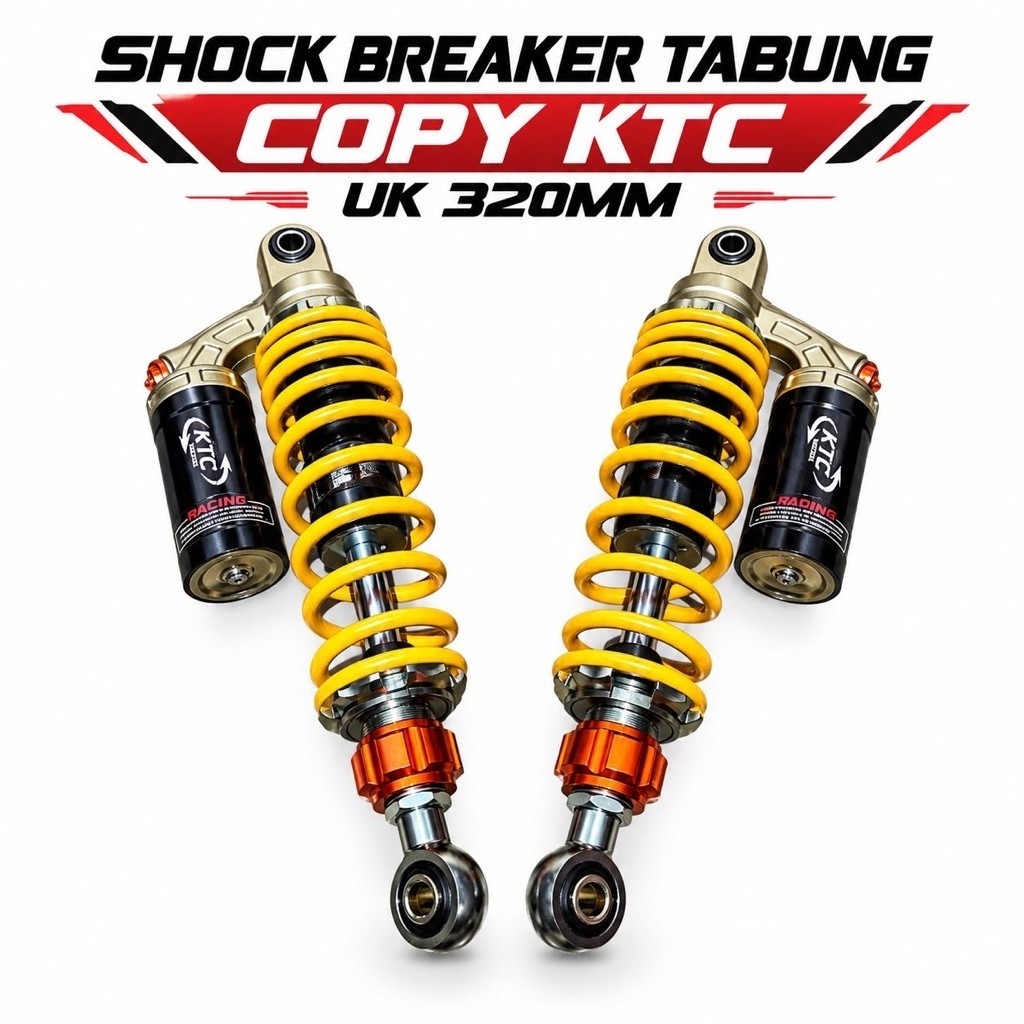 Shock sok tabung ktc evo size 320mm Shock tabung copy ktc evo yellow kuning