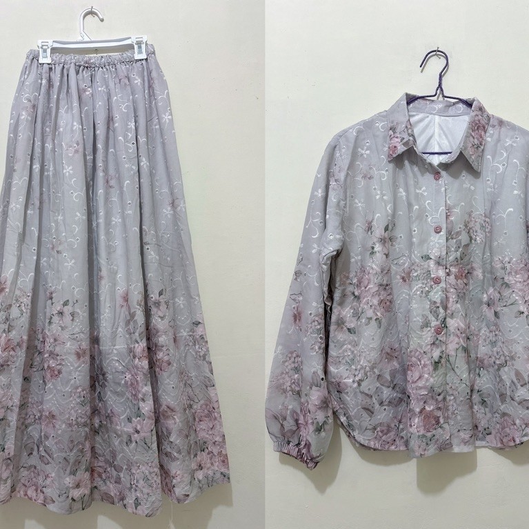 PL Oneset Blouse & Rok Payung Motif Floral