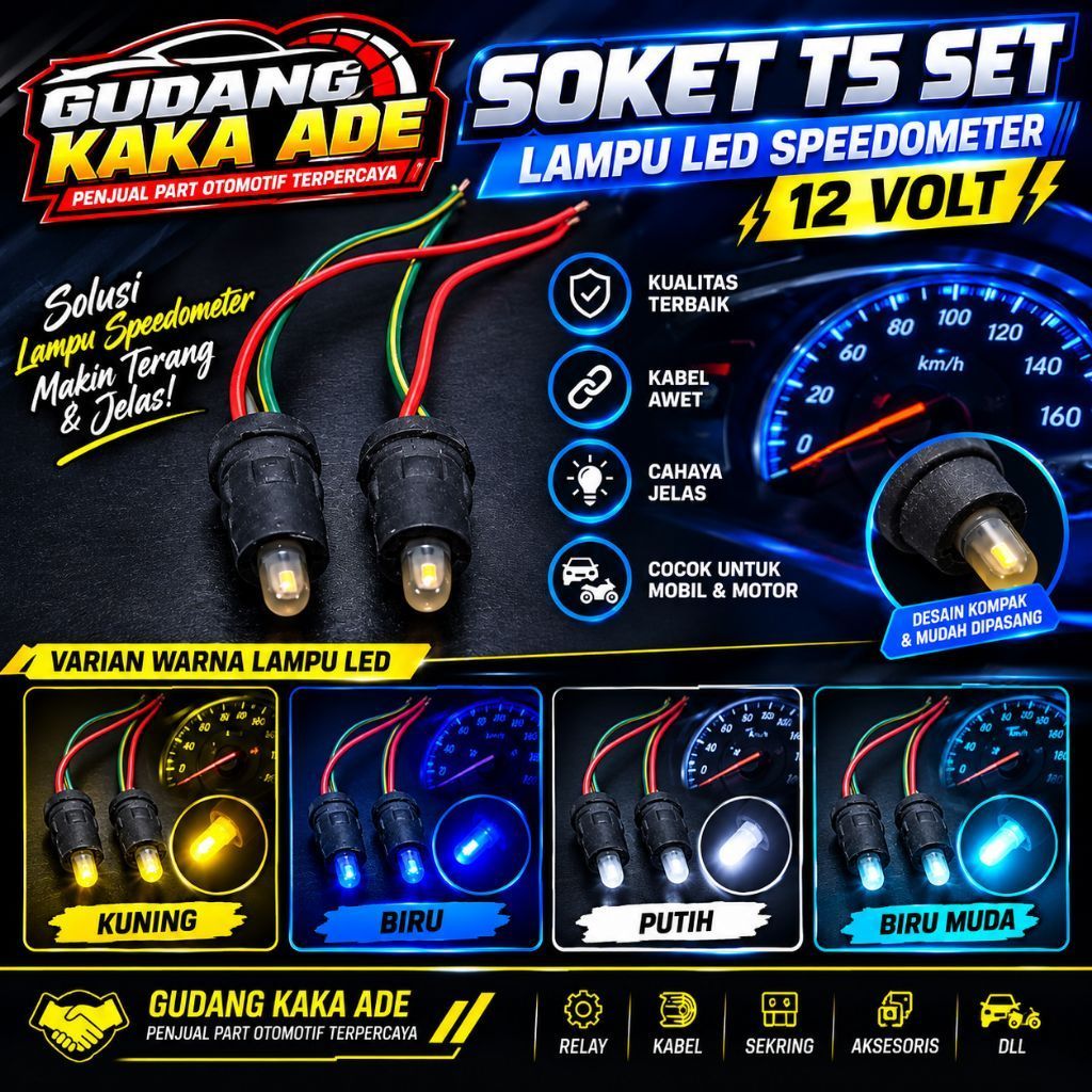 Soket T5 Socket Speedometer Set Lampu Led