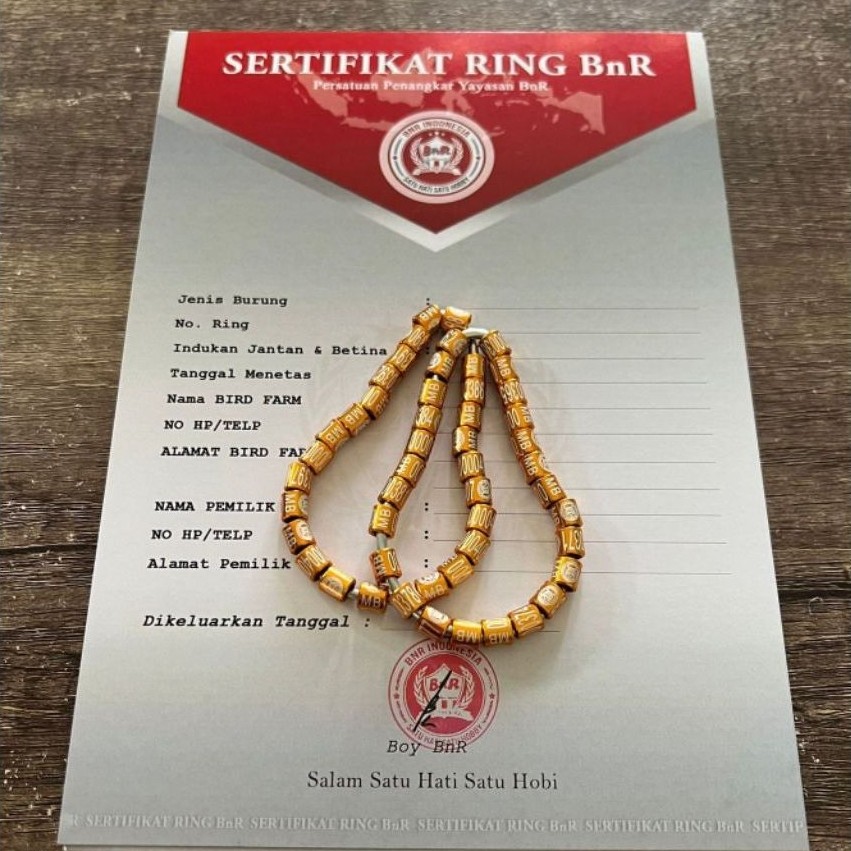 (ORIGINAL)RING BNR+SERTIFIKAT MURAI BATU