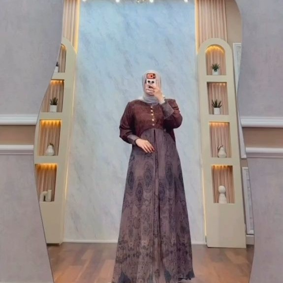 LVA Syari Keela Abaya Set Scarve Outer Premium