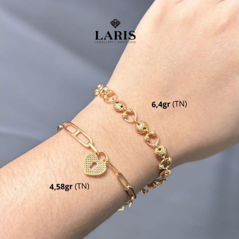 Laris Jewellery gelang rantai emas kuning