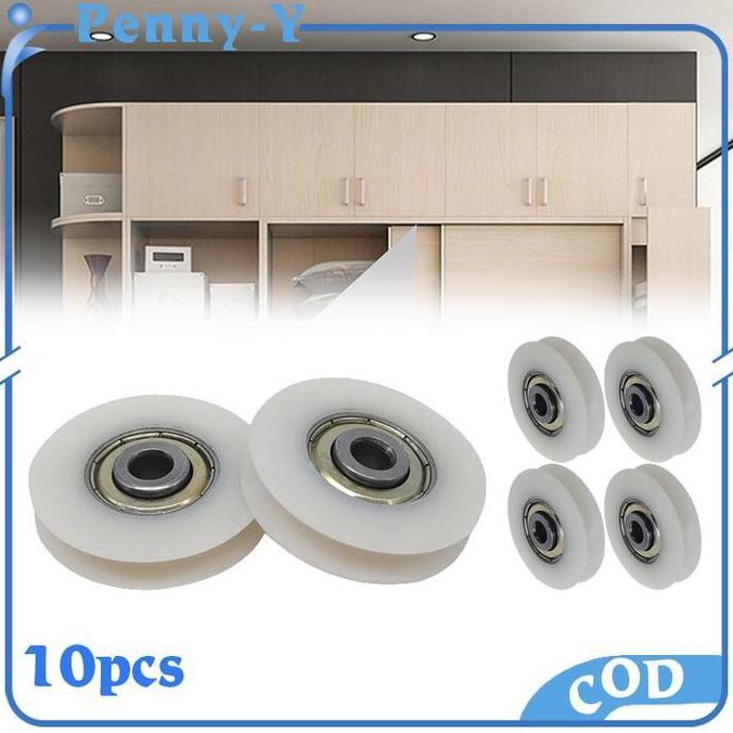SASSYCHICS 10pcs Roda Pagar Nilon Roda Gerbang Roda Katrol Bentuk U