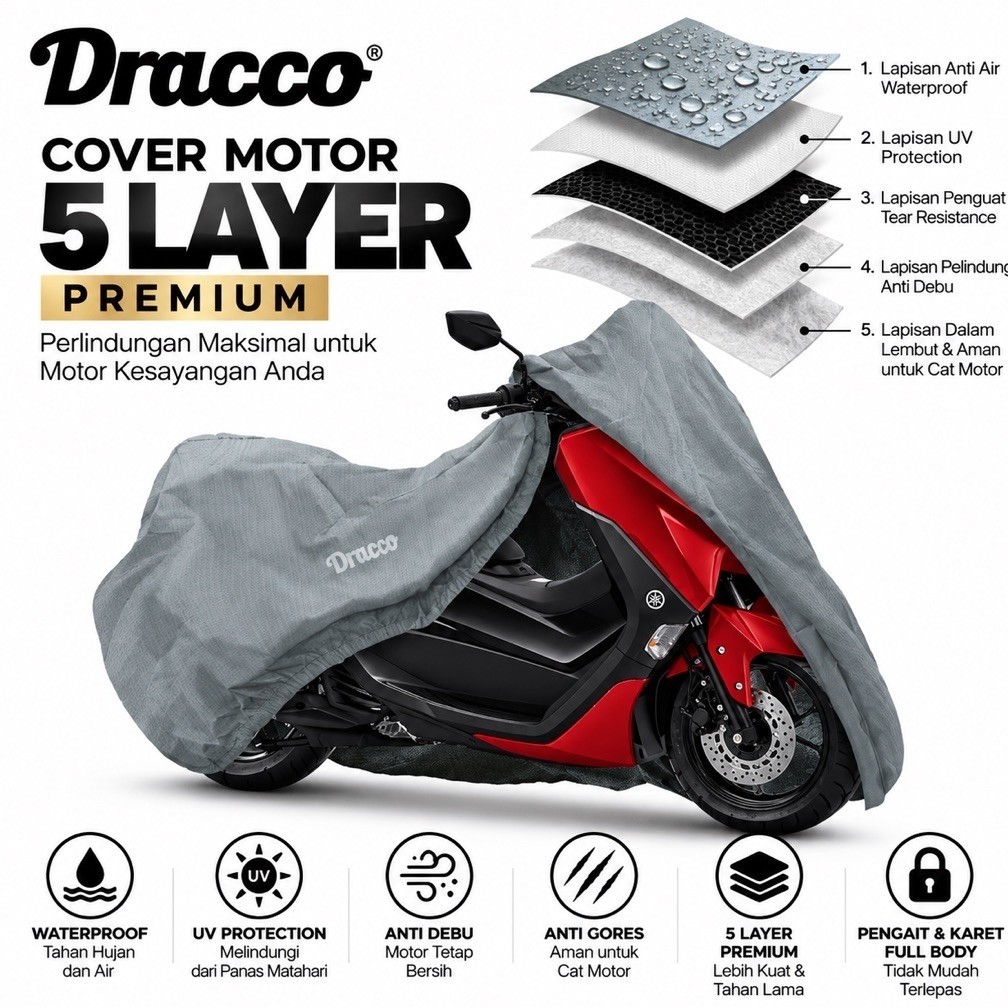 DRACCO Sarung motor NMAX waterproof 5 layer tebal premium cover motor aksesoris NMAX