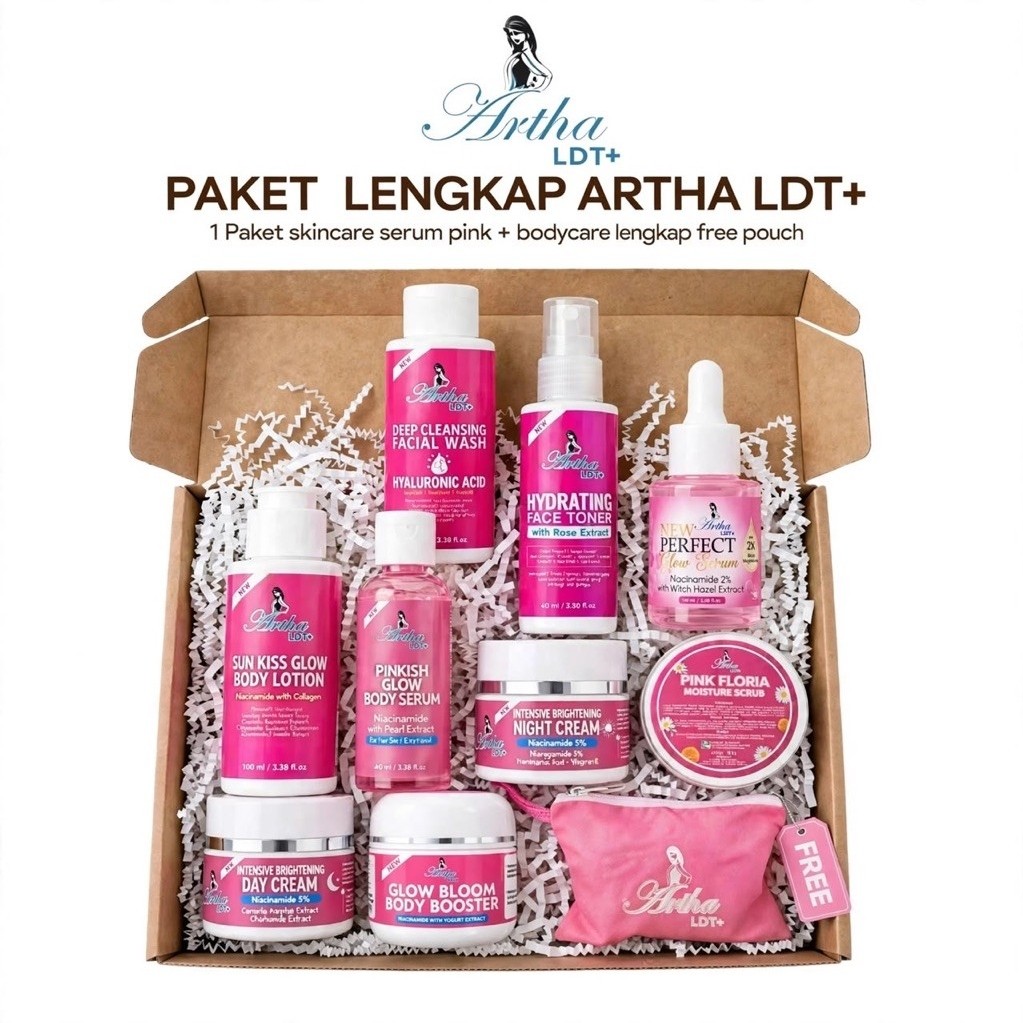 [ARTHA LDT+] New reborn Hight potent 1 PAKET BUNDLING LENGKAP SERUM PINK (Lotion, Booster, Serum,Scr