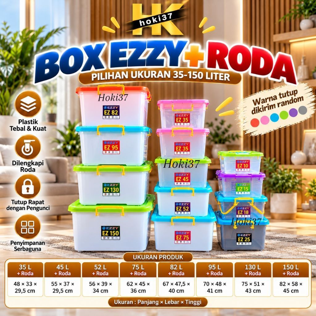 BOX EZZY + RODA 35-150/ BOX KONTAINER + RODA UKURAN 35-150/ BOX BESAR SERBAGUNA