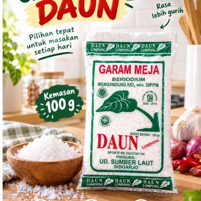 garam dapur Garam Cap Daun  / Garam Dapur Murni Cap  Daun di / GARAM UNTUK MASAK