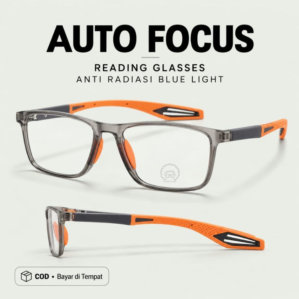 Kacamata Baca Lensa Plus Auto Focus Anti radiasi Sport glasses Pria wanita Premium Original