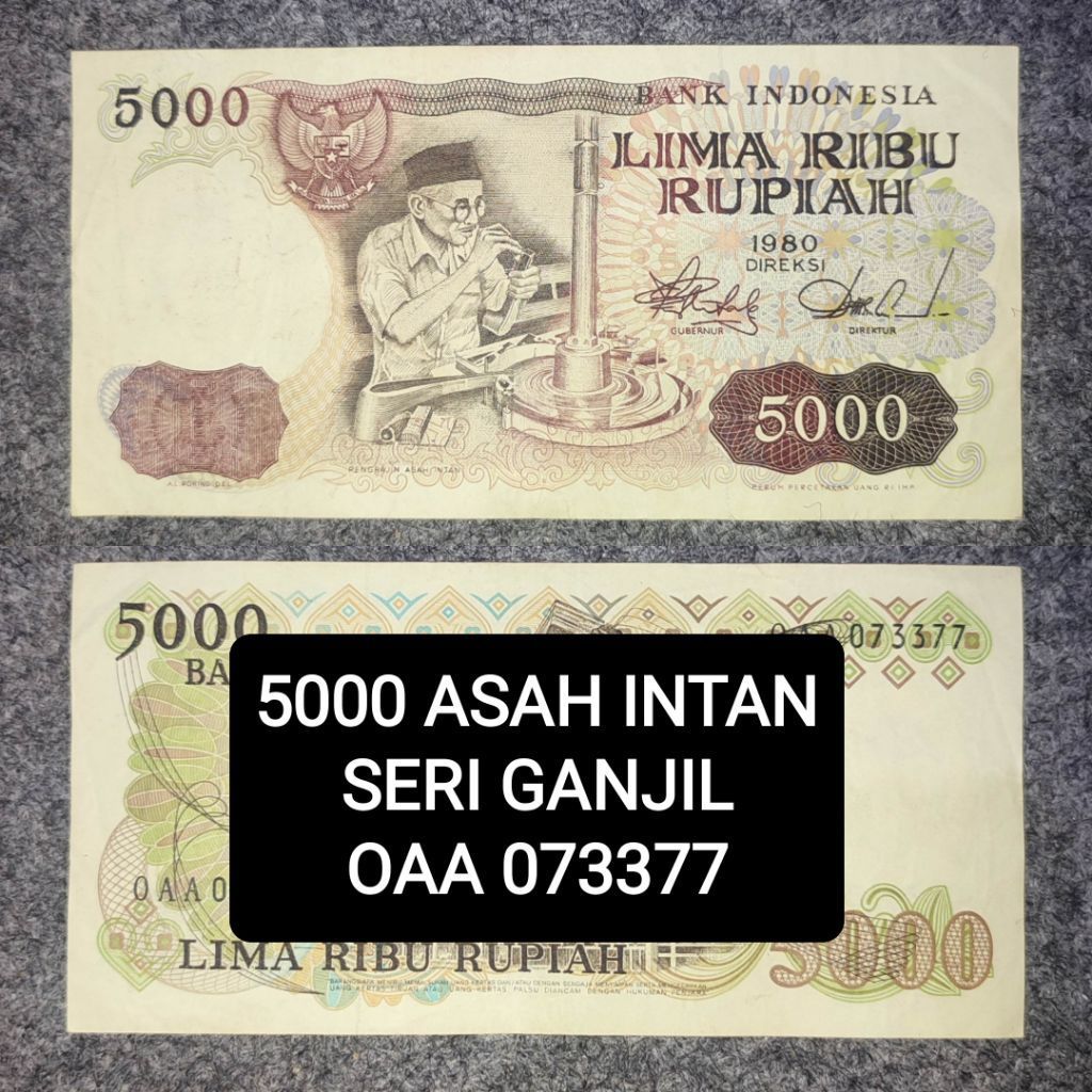 Uang Lama SERI GANJIL 5000 Rupiah Asah Intan Tahun 1980