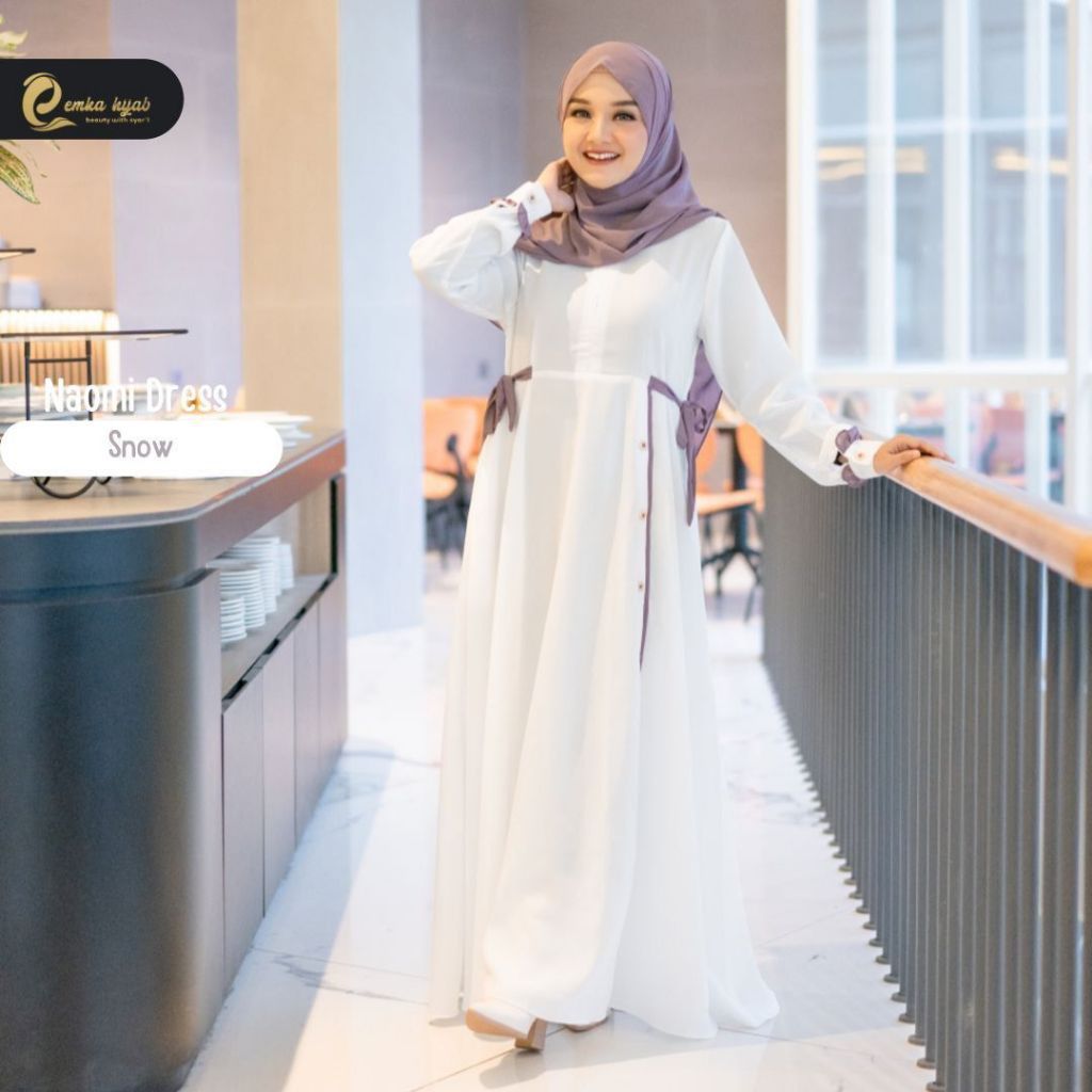 Gamis Putih Emka hijab size XS (Naomi Dress)
