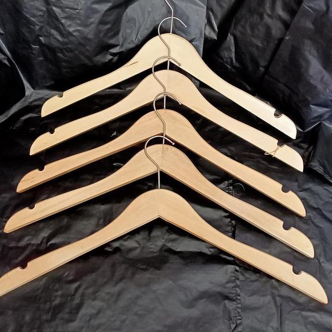 Hanger Kayu Dewasa Natural Harga 1Lusin