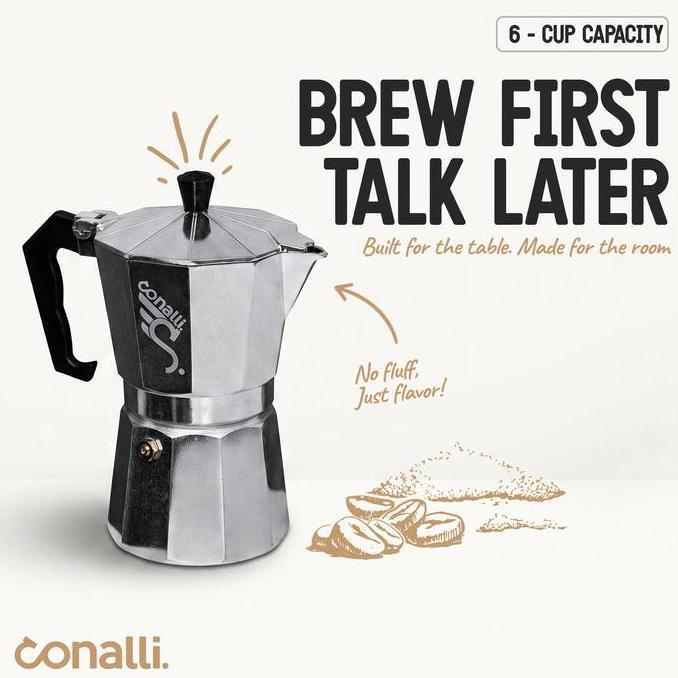 Qullki- Mokapot 300Ml 6 Cup Moka Pot Alat Pembuat Espresso Maker Moka Pot 300