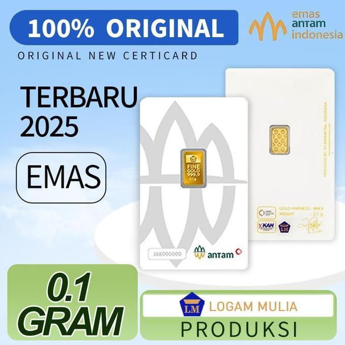 Terlaris 0.1 Gr (Gram) Logam Mulia/Logam Mulia Antam/Lm/Emas Antam Bersertifikat/Certicard 2026 - 0.