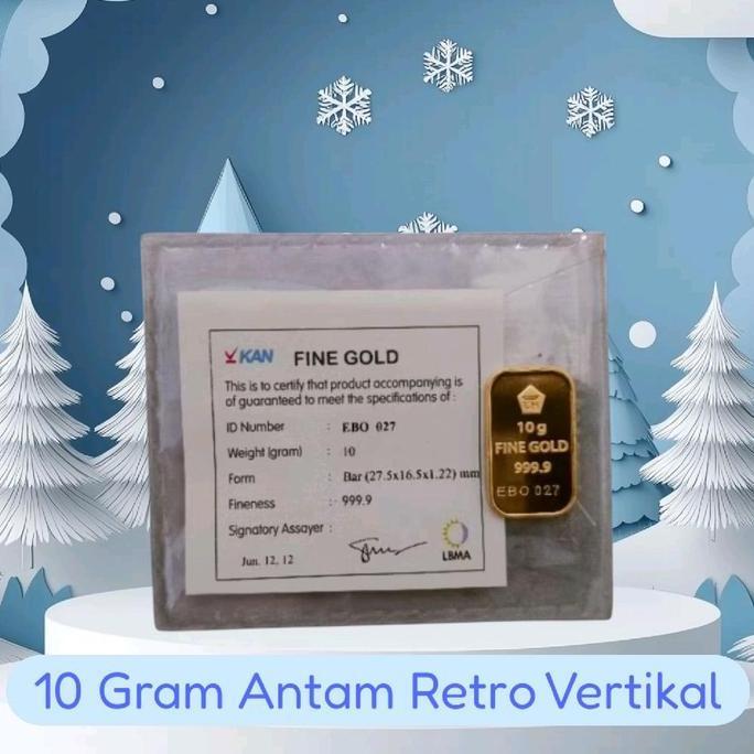 Terlaris Logam Mulia Emas 10 Gram Antam Retro Vertikal