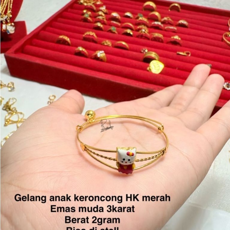 Gelang keroncong anak emas muda 3karat 2gram