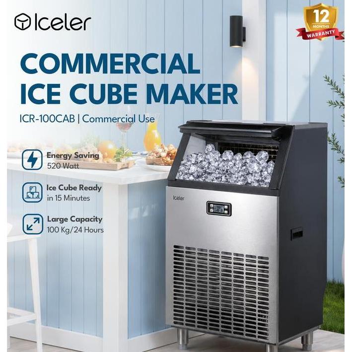 Mesin Es Batu Kristal Iceler Ice Maker 100kg/24Jam Kapasitas Besar