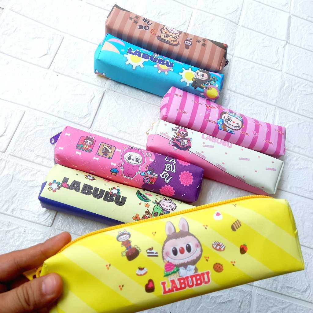 (obral hrga 3pcs) Tempat Pensil Anak Kotak Pensil Karakter Lucu Labubu Imitasi CCI 20x5x4cm 6 Varian