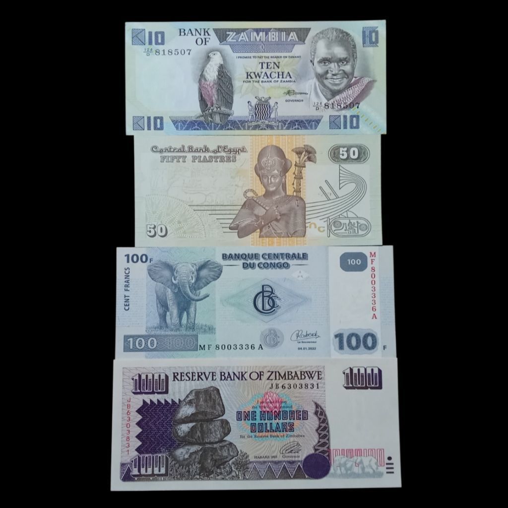 Paket Uang Asing 4 Negara Afrika UNC Gress
