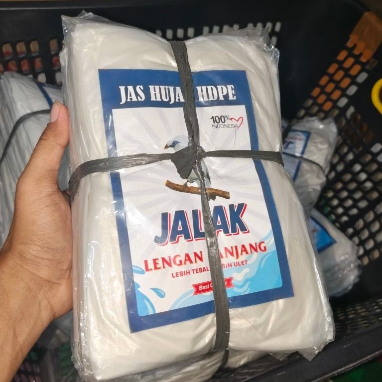 Jas Hujan Plastik 1 Lusin HDPE Lengan Panjang Transparan