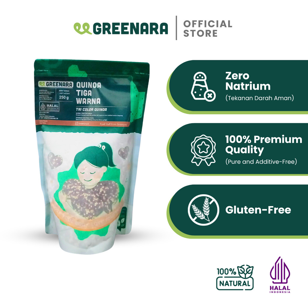 

Greenara Natural White Quinoa 250gr / Quinoa Putih / Pengganti Nasi Tinggi Protein