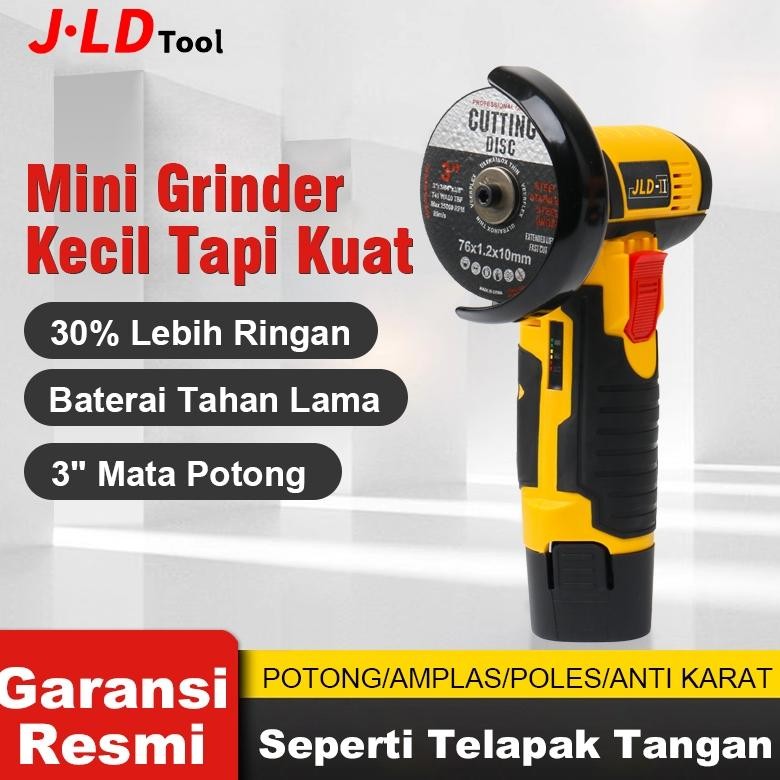 JLD [PROMO]Gerinda Mini 15Vf Brushless Angle Grinder Kecil Portable Baterai Lithium Tahan Lama Alat 