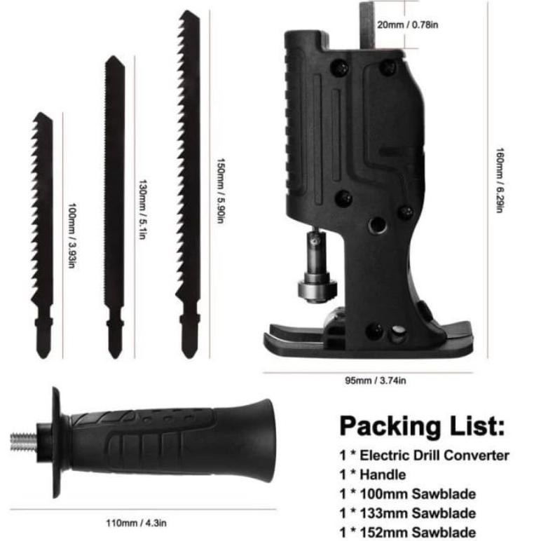 {BG} Gergaji Mesin Adaptor Jigsaw / Adaptor Bor Ke Gergaji Mesin Adaptor Reciprocating Jigsaw aSt