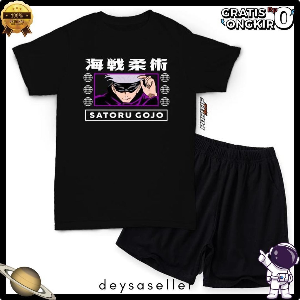 Cod Positif Merch Baju Kaos Anak Setelan Satoru Gojo Anime Harian Laki Perempuan
