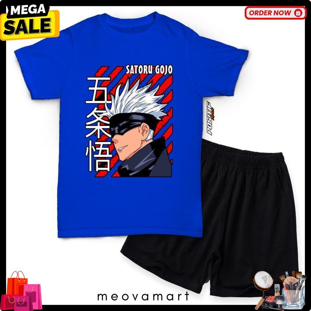 Cod Positif Merch Baju Kaos Anak Setelan Anime Satoru Gojo Laki Perempuan