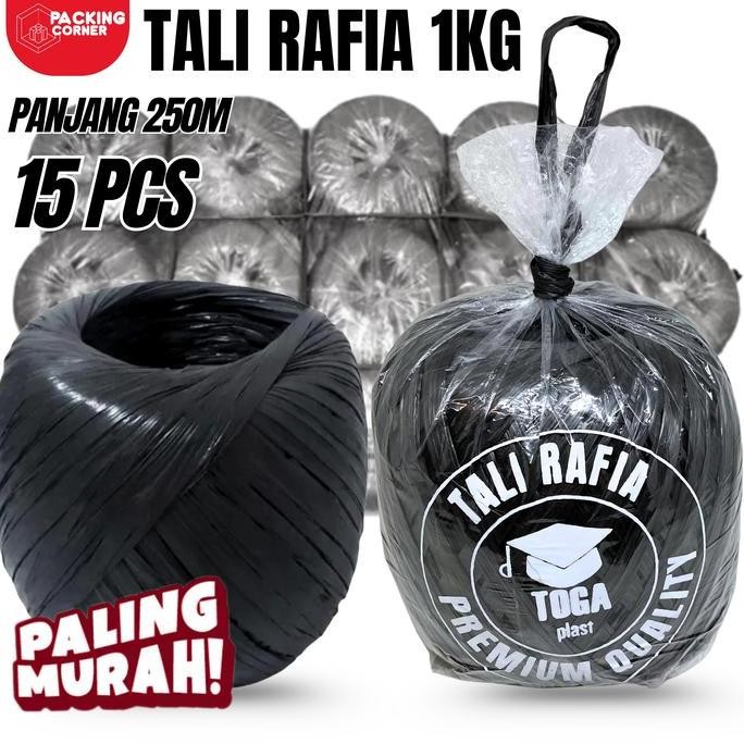 

TERMURAH - BALL PCS Tali Rafia Hitam KG Tali Rapia Pengikat Barang Kuat Anti Jebol High Quality